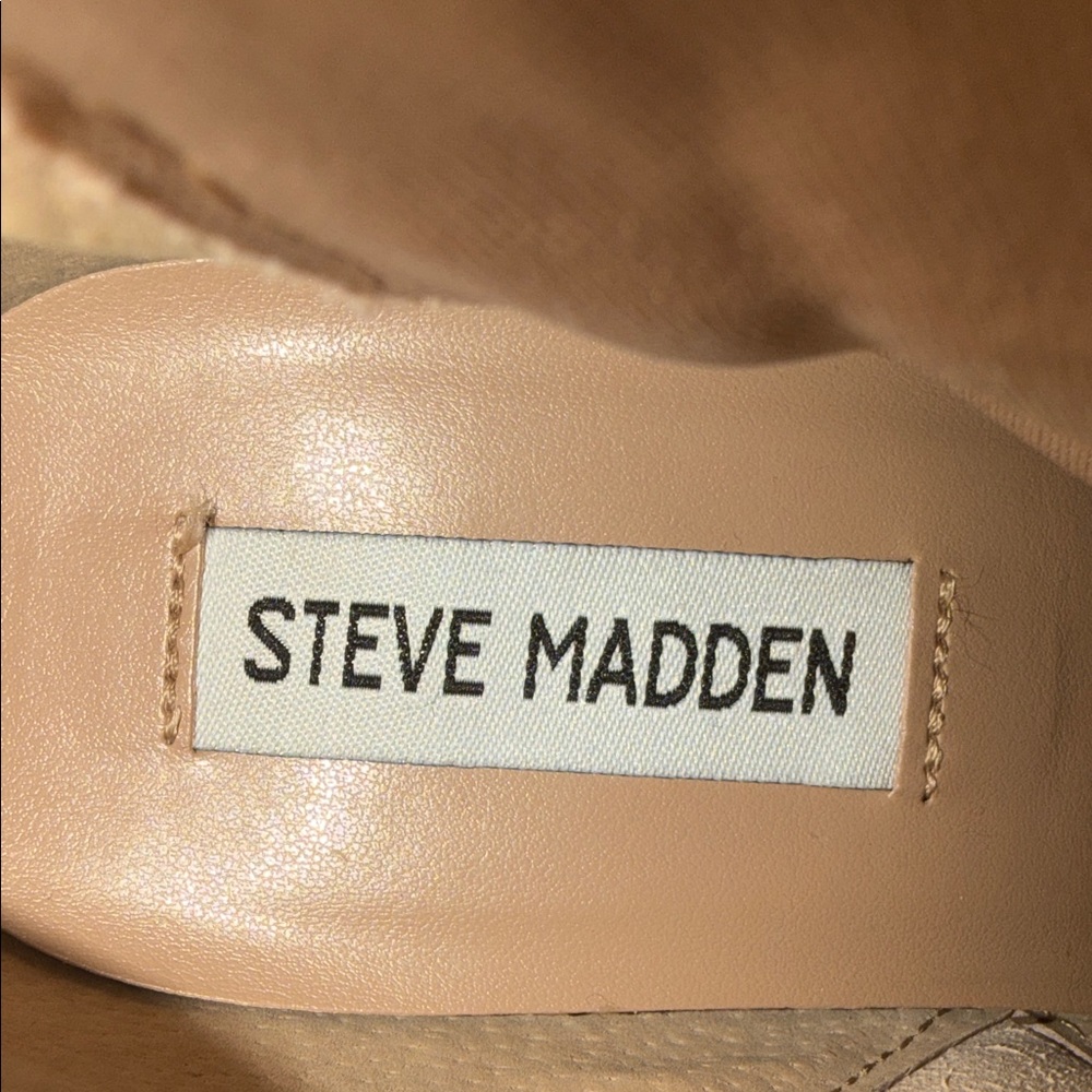 Steve Madden Tan Suede Rickki Heeled Boots - Picture 2 of 5